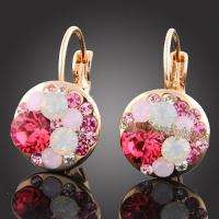 18k Gold Gp multi swarovski crystal earrings 591  
