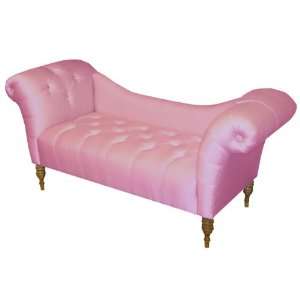   Furniture Chaise Lounge in Shantung Woodrose Furniture & Decor