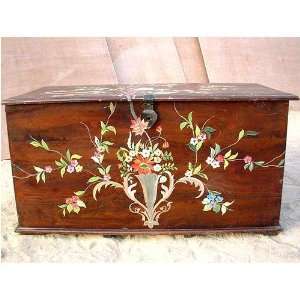  Solid Wood Hand Painted Storage Chest Trunk Box Cabinet 