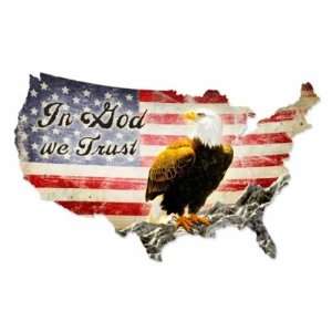    USA Eagle In God We Trust Custom Metal Sign