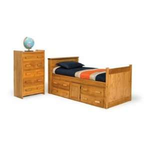  Woodcrest Heartland Twin Bookcase Captains Bed