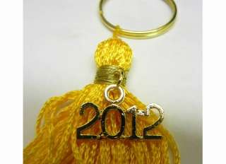 Lot of 12 YELLOW/Gold Class 2012 Graduation Party Charm Tassel 