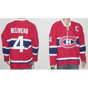  Jean Beliveau Jersey Montreal Canadiens #4 Throwback 
