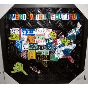  Aaron Foster License Plate Wall Art  AMERICA THE BEAUTIFUL 