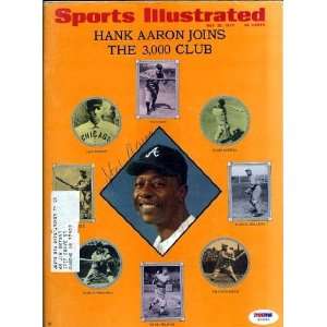 Hank Aaron Autographed/Hand Signed Sports Illustrated May 25, 1970 PSA 