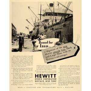   Ad Hewitt Rubber Iran Cargo Ship Dock Hewprene   Original Print Ad