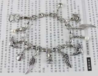 1pcs Tibetan silver ANGEL WING charm bracelet  