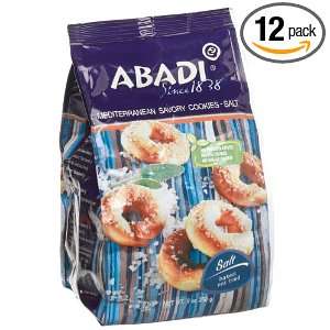 Abadi Mediterranean Savory Cookies, Salt, 9 Ounce Bags (Pack of 12 