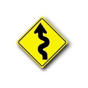  Metal traffic Sign 30 Diamond   Winding Road Left Symbol 