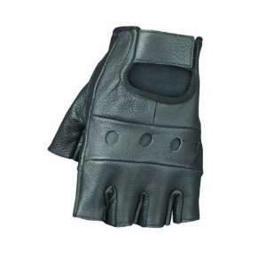  Raider Black X Large Leather Fingerless Gloves Automotive