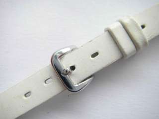 White ladybug leather 50s wirelug watch band 8 mm  