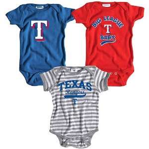 Texas Rangers 3 Pack Boys Big League Baby Creeper Set by Soft as a 
