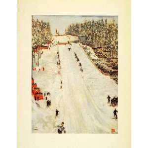 1905 Print Nico Jungmann Art Great Holmenkollen Day Olso Norway Snow 