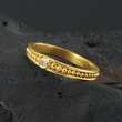 22K Gold & Genuine 0.027 ct Diamond Granulation Ring  