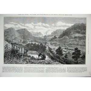  1888 Works Cutting Culebra Mountain Colon Train Trees 