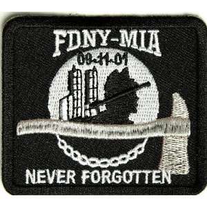 Fdny Mia Never Forgotten Patch, 2.75x2.5 inch, small embroidered iron 