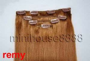20x43REMY HUMAN HAIR CLIP IN EXTENSION #08,10pc&160g  