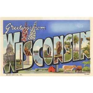  Greetings from Wisconsin, Wisconsin Magnet, 3.5x2.5
