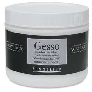   White, 500 ml, Semi Absorbent Gesso for Watercolor