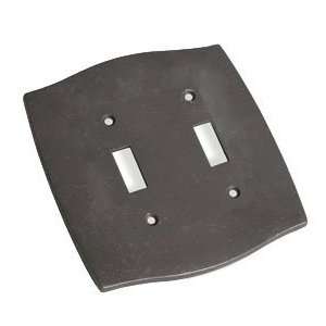 Colonial bronze colonial double toggle switchplate in distressed oil r