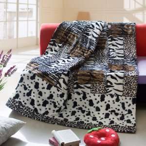  Onitiva   [ Jungle  A] Patchwork Throw Blanket (86.6 
