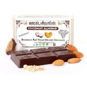Gnosis Coconut Almond Raw Chocolate Bar Grocery & Gourmet Food