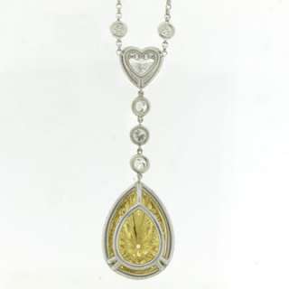 23.49ct Fancy Yellow Pear Diamond Earrings & Pendant Set  