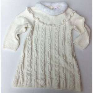    Baby Girl 2t Woven Ofwhite Dress Outfit Winter 