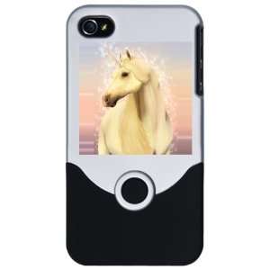   iPhone 4 or 4S Slider Case Silver Real Unicorn Magic 