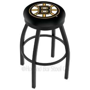  Boston Bruins Logo Black Wrinkle Swivel Bar Stool with Flat Accent 