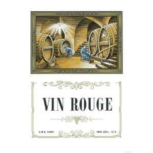  Vin Rouge Wine Label   Europe Giclee Poster Print