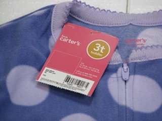 Carters Footed Pajamas New NWT 3T Fleece Polka Dots  