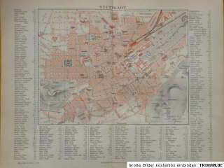 Stadtplan Stuttgart mit Strassenverzeichnis, 1888, M4  
