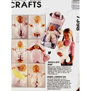OOP McCalls Pattern 7398. S; M; L, (12 22) Baby Dolls Doll Carrier 