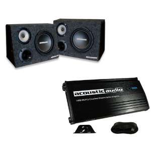 Acoustic Audio AA63XT 2 6.5 Speaker Boxes w/1600 Watt 2 CH Amplifier 