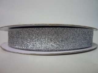 15 YDS METALLIC RIBBON, 3/4 INCH   SILVER KNIGHT  