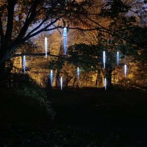  10 Piece Solar Icicle Curtain Light Garland with Slow 