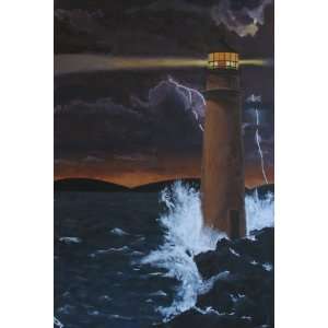  Lighthouse Landscape Acrylic Painting in New England Area 