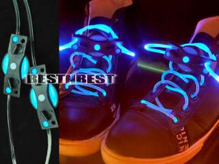 NEW Light up shoelaces LED shoelaces Day or Night BLUE  