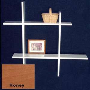  Contemporary Wall Shelf Unit   2 Level   Honey (Honey) (34 