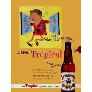  cerveza Tropical. Vintage Cuban Ad.