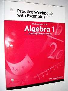 Algebra 1 PRACTICE WORKBOOK Math Concepts 9th grade 9 9780618078691 