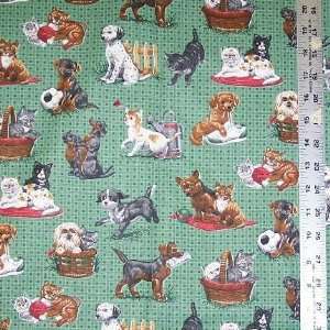  44 Wide Fabric Dogs & Cats Fabric By the Yard 