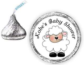 324 BABY SHOWER Lamb Candy Kiss kisses Labels Personalized Party 