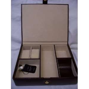   Tuscan Designs Brown Reptile Embossed Leather Valet 