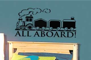 All aboard Train Vinyl Wall Lettering Words Sticky Art  