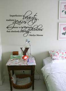 imperfection is beauty madness is genius marilyn monroe wall decal