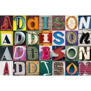  ADDISON Personalized Name Poster Using Sign Letters (Large 