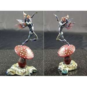  Paul Labrie   Mushroom Fairy Art Glass Sculpture