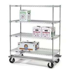  Quick Adjust Wire Shelf Truck With Dolly Base 60x24x61 